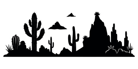 Desert Cactus Silhouette