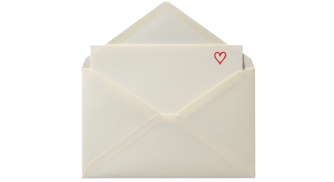 Isolated Open Envelope with Heart Card - Powered by Adobe