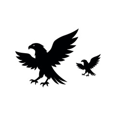 Flying eagles silhouette, a symbol of freedom and power.