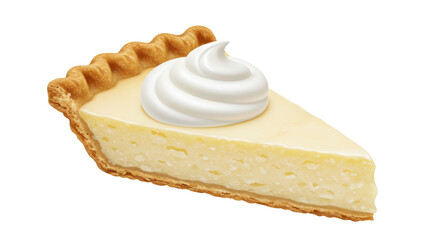 Isolated Slice of Key Lime Pie with Whipped Cream