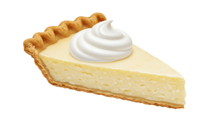 Isolated Slice of Key Lime Pie with Whipped Cream