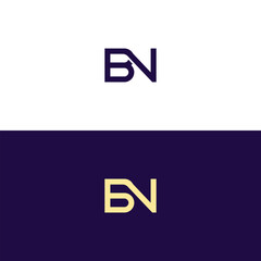 Initial BN Letter Logo Design Modern Concept Symbol Vector Template.