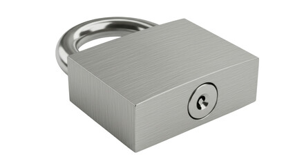 Isolated Silver Padlock Security with Keyhole