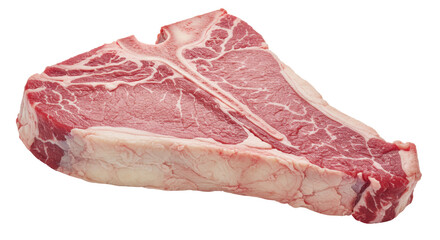 Isolated Raw T-Bone Steak Marbled Texture Detail