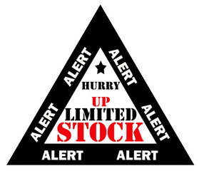 Bold red text "Limited Stock Alert" in uppercase over a white background, designed to grab attention for sales, promotions, and urgent marketing announcements.

