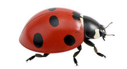 Isolated Ladybug Detailed Close-Up Red and Black