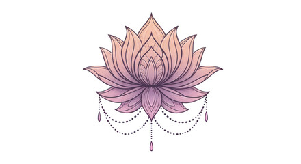 Isolated Lotus Flower Tattoo Design Elegant