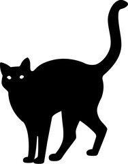 Black cat feline animal drawing silhouette element set