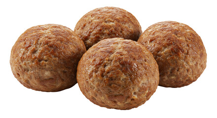 Isolated Group of Four Homemade Meatballs