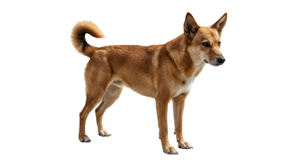 Isolated Full Body Image of a Brown Wild Dog