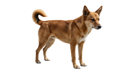 Isolated Full Body Image of a Brown Wild Dog