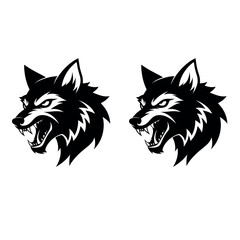 Wild wolf head silhouette vector. Bold animal logo ideal for sports teams, branding, and tattoo designs.