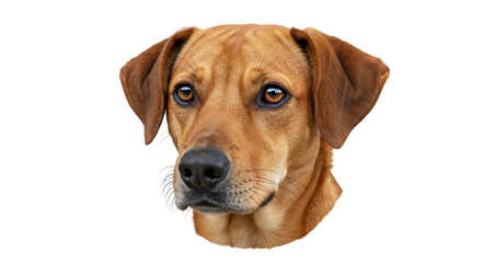 Isolated Portrait of a Brown Dog with Expressive Eyes