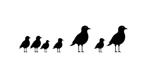 Bird silhouettes vector. Peaceful nature and wildlife concept for environmental, freedom, and calm themes.