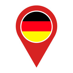 Map pointer. Germany flag icon. Flag of Germany map pointer. Germany map pin. Map pin. Map location pin.