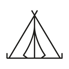 Minimalist tent icon vector illustration perfect for camping and outdoor adventure designs