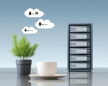 Online Meeting Cybersecurity Concept, Remote communication, secure server illustration, flat design illustration