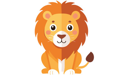 Cute Cartoon Lion vector illustration