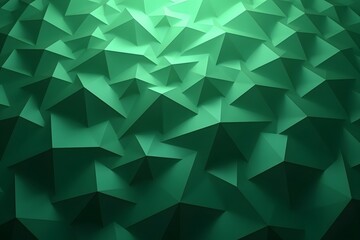 Fototapeta premium Emerald Green Low Poly Abstract Geometric Background