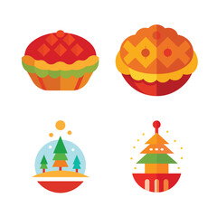Christmas day flat color design 