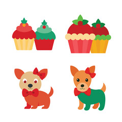 Christmas day flat color design 