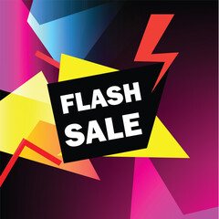 Dynamic Flash Sale Announcement: This image captures a dynamic and energetic flash sale announcement, using a vibrant geometric design to grab attention.