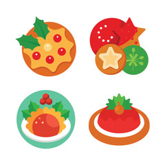 Christmas day flat color design 