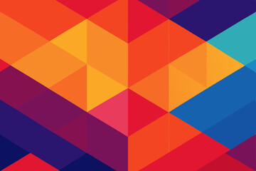 Colorful seamless geometric pattern with abstract mosaic tile shapes, perfect for retro vector art design or modern banner decoration