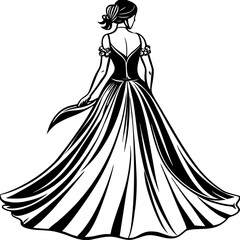 silhouette of a bride