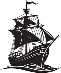 silhouette of a ship