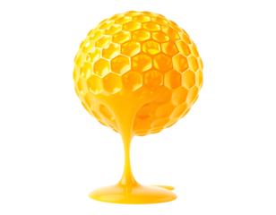Honey-Filled Honeycomb in 3D with Dripping Honey