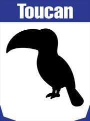 Stylized Silhouette Toucan for Tropical Themes