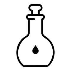 Essential Oil Bottle Simple Line Art Illustration