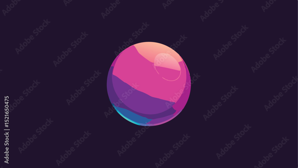 Poster modern abstract design of a simple gradient orb floating against a dark backdrop
