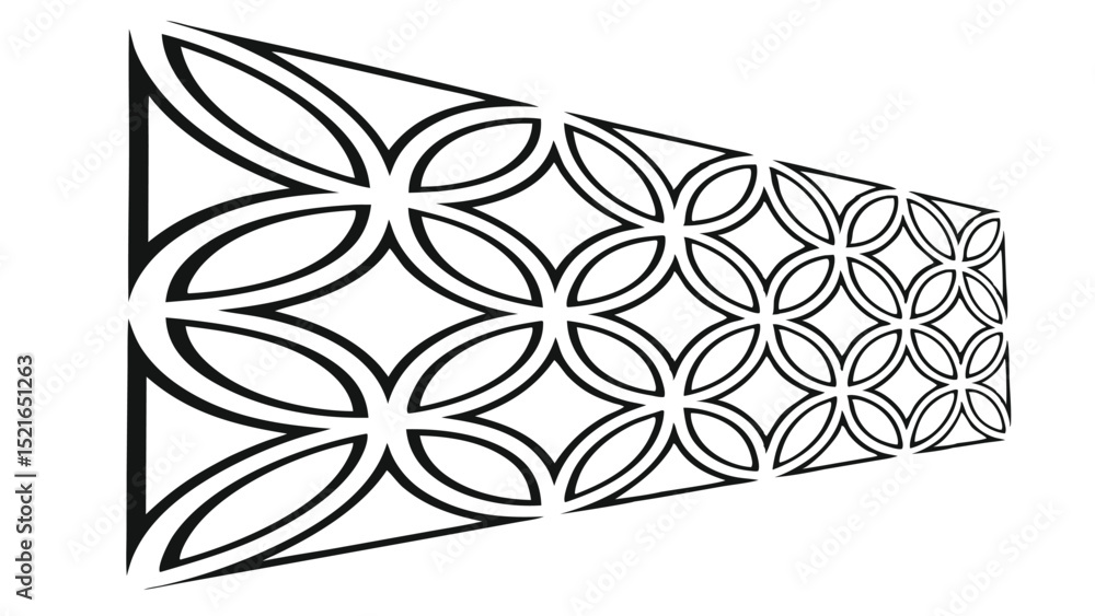 Poster modern geometric vector illustration with a repeating flower pattern on transparent background