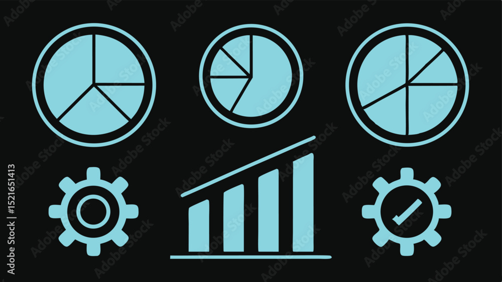 Poster modern infographic elements with transparent background suitable for data representation designs