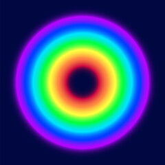 Rainbow circle, colorful gradient round shape, vector illustration.