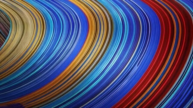 Mehrere Pinselstriche &uuml;berlagern sich auf einer Leinwand in kr&auml;ftigen Neonfarben.