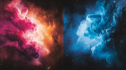 Vibrant Cosmic Cloud Formation Featuring Distinct Coloration, Abstract Nebula Visuals in Deep Space, Celestial Art.