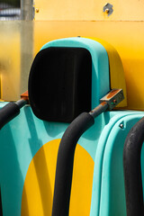 Close Up of an Amusement Park Ride Seat 