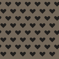 Fototapeta premium simple abstract black colour heart pattern with brown background