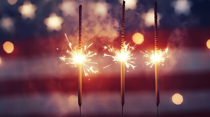Celebratory Sparklers Glow with Warmth Against a Blurred Background, Evoking Feelings of Festivity and Shared Joy.