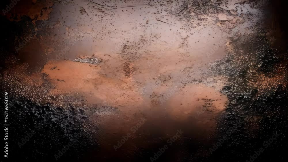 Aufkleber abstract copper textured grunge background animation with dark vignette transition effect