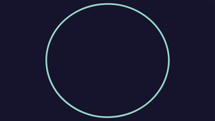 Simple neon circle outline centered on dark canvas representing a geometric design