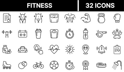 Fitness Icon Representing Physical Exercise, Health Training, and Active Lifestyle