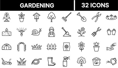 Gardening Icon Representing Plant Care, Outdoor Activity, and Eco-Friendly Lifestyle