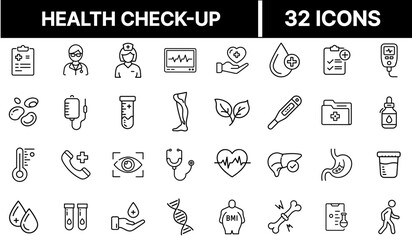 Health Check-Up Icon Representing Medical Examination and Preventive Healthcare