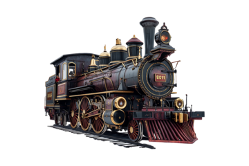 Vintage Train isolated on transparent background