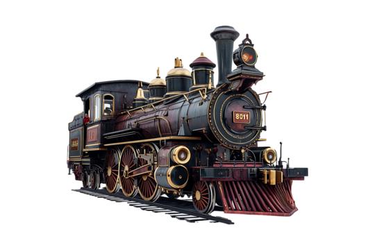 Vintage Train isolated on transparent background