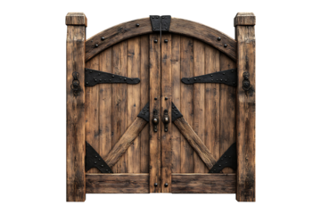 Vintage Wooden Gate isolated on transparent background